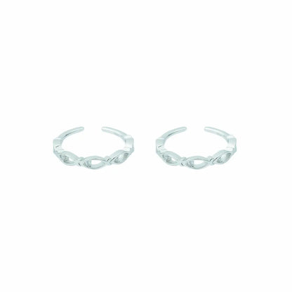 Luna Weave Silver 92.5 Toe Rings