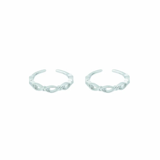 Luna Weave Silver 92.5 Toe Rings