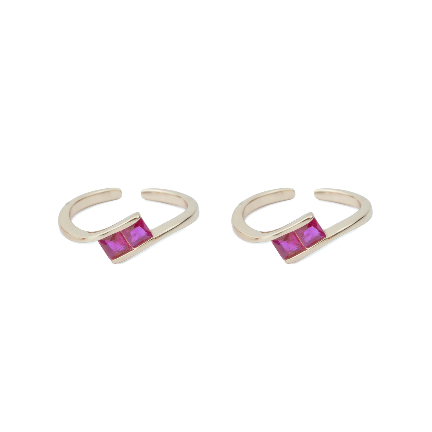 925 Silver Ruby Aura Adjustable Toe Ring