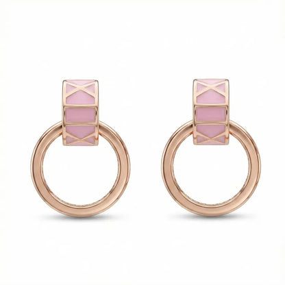 The Rose Gold Modern Loop Earrings - 925 Silver