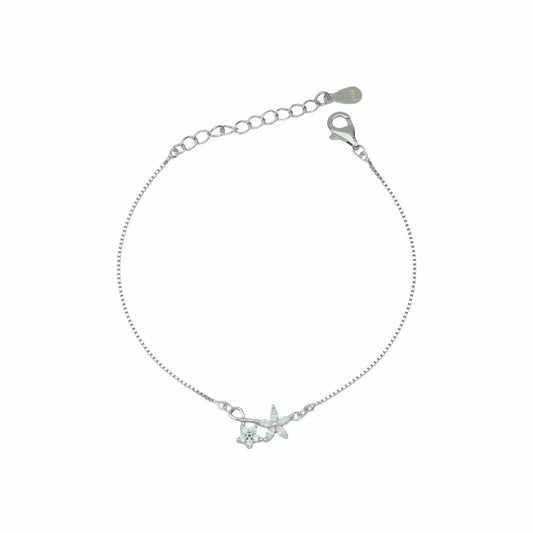 925 Sterling Silver Radiant Starburst Adjustable Bracelet