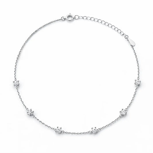 Sparkling Constellation 925 Silver Adjustable Station Bracelet