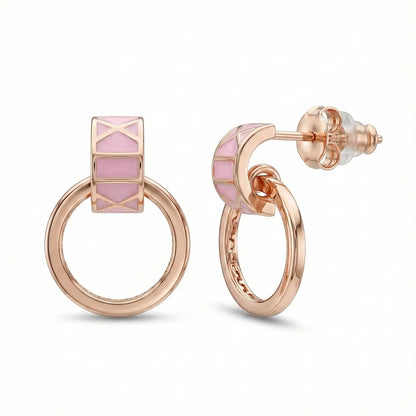The Rose Gold Modern Loop Earrings - 925 Silver