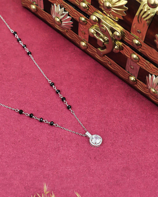 Stellar Halo Mangalsutra Necklace - 925 Silver