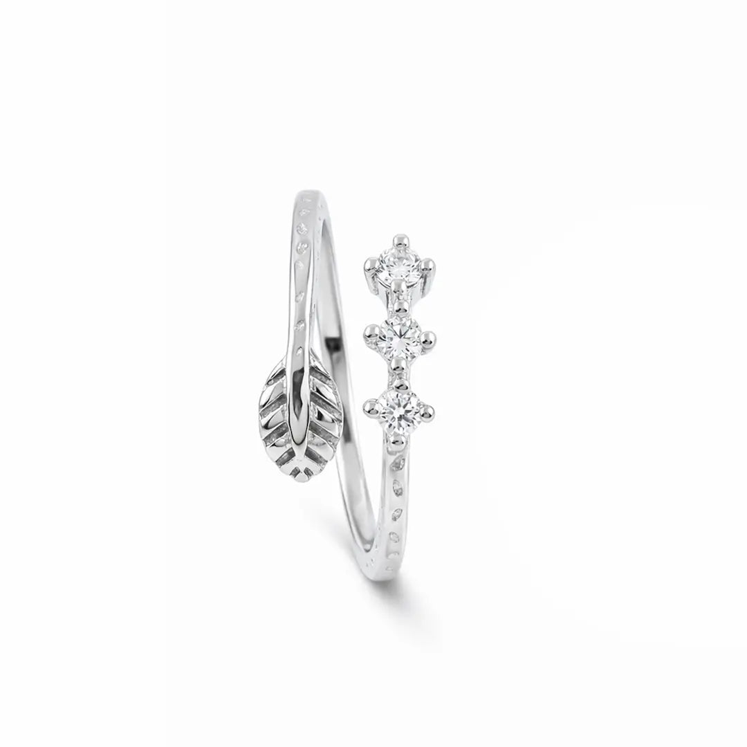 Leaf Whisper 925 Silver Adjustable Toe Ring