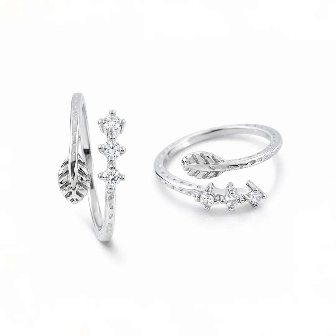 Leaf Whisper 925 Silver Adjustable Toe Ring