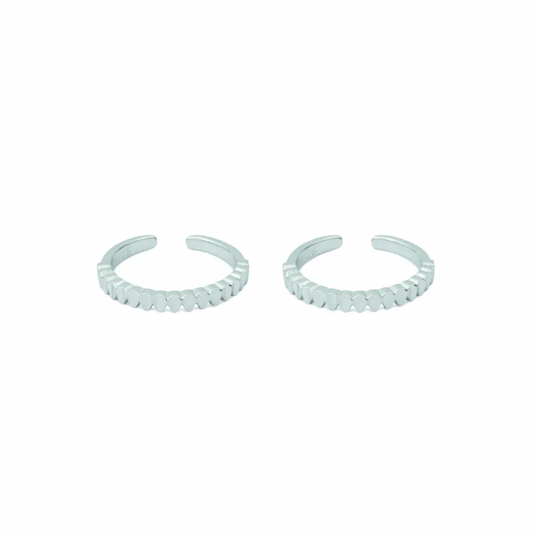 Silver 92.5 Textured Wave Adjustable Toe Ring
