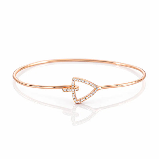 Sparkling Arrow 925 Silver Adjustable Rose Gold Kada