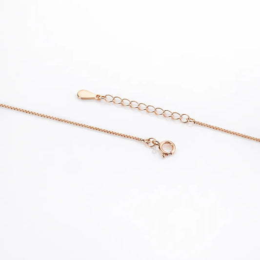 Graceful 925 Silver Rose Gold Petal Bloom Adjustable Pendant