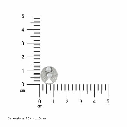 Plain Silver with Fresh Water Pearl Earrings - 925 Silver