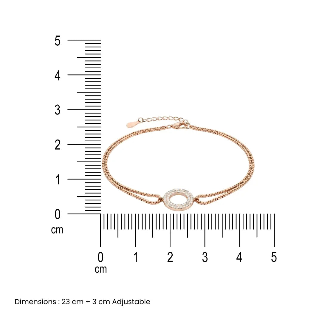 Celeste Halo Rose Gold Anklet - 925 Silver