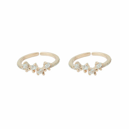 925 Silver Aurora Bloom Adjustable Toe Ring (Rose Gold Finish)