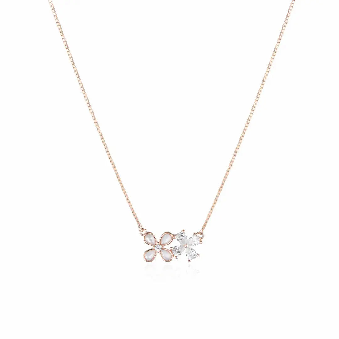 925 Silver Floral Spark Adjustable Charm Chain