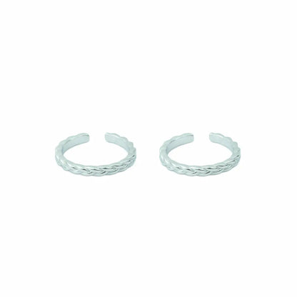 Silver 92.5 Braided Grace Toe Rings