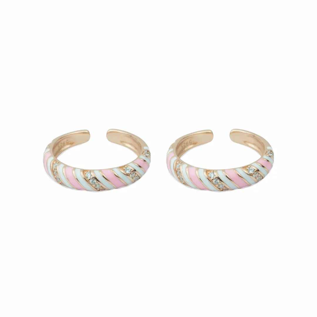 925 Silver Pastel Swirl Adjustable Toe Ring