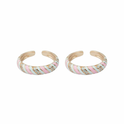 925 Silver Pastel Swirl Adjustable Toe Ring