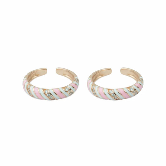 925 Silver Pastel Swirl Adjustable Toe Ring