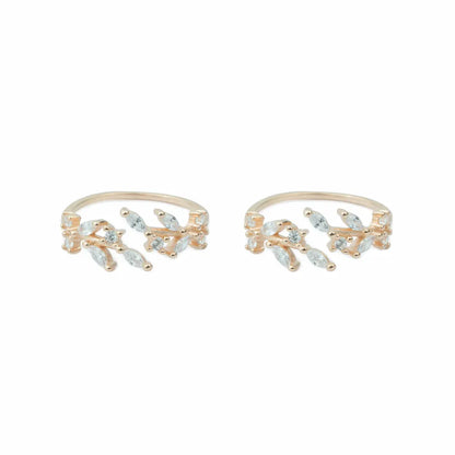 Aurora Vine 925 Silver Adjustable Toe Ring (Rose Gold Finish)