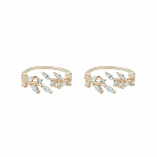 Aurora Vine 925 Silver Adjustable Toe Ring (Rose Gold Finish)