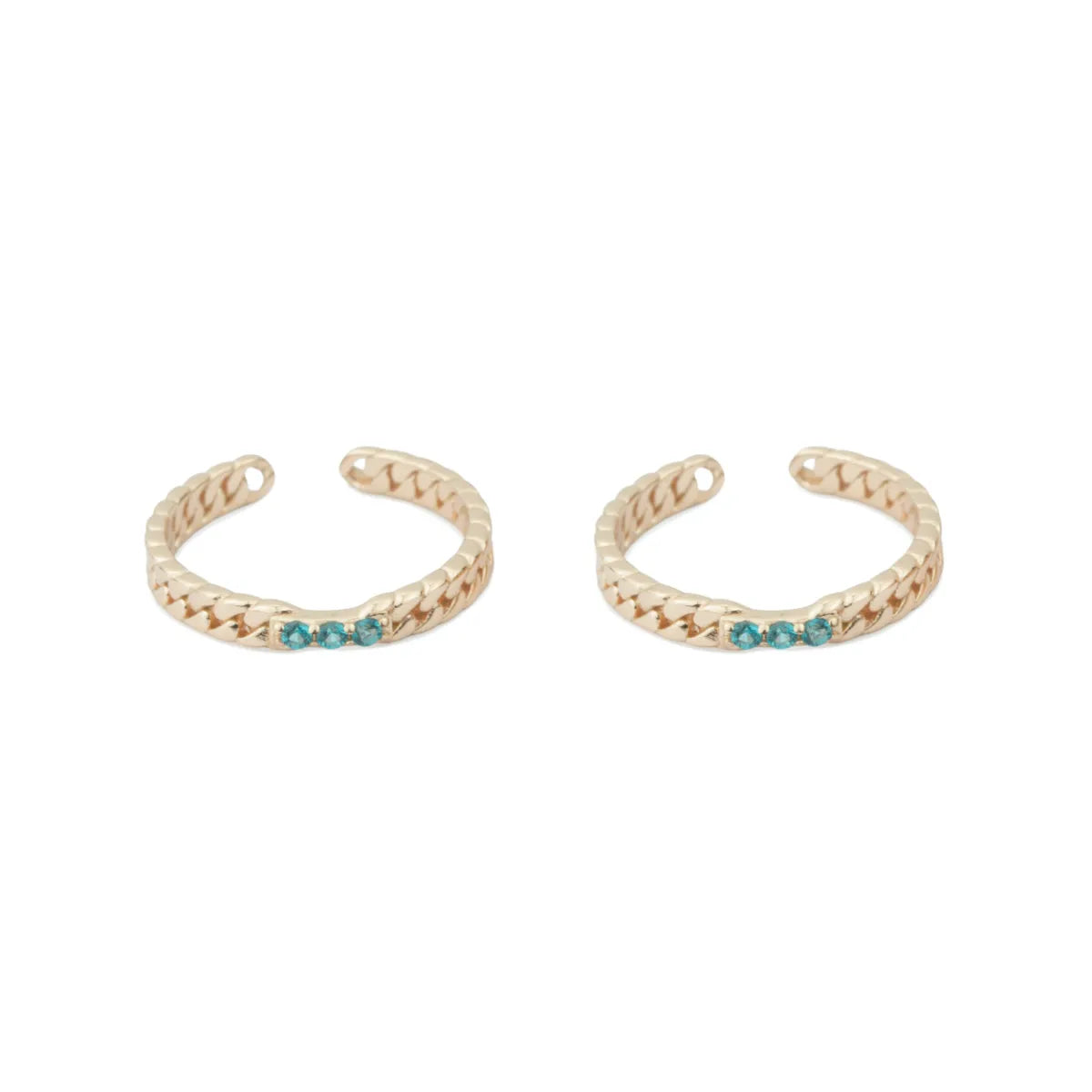 Rose Gold Silver Aqua Chain Adjustable Toe Rings