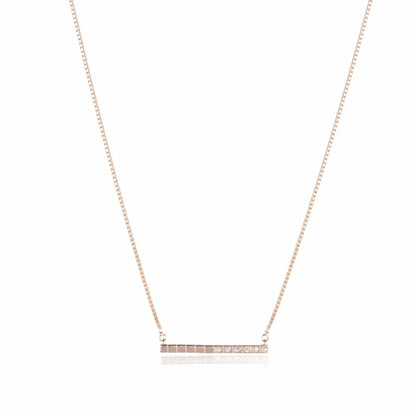 Lumina Bar 925 Silver Rose Gold Adjustable Necklace