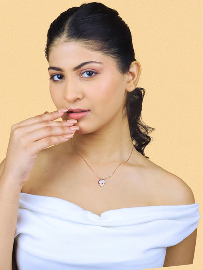 Golden Dawn Rose Gold Sun Pendant Necklace - 925 Silver