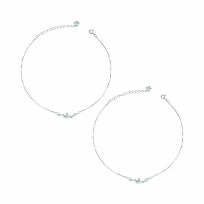 Starlight Cluster 925 Silver Adjustable Station Anklet