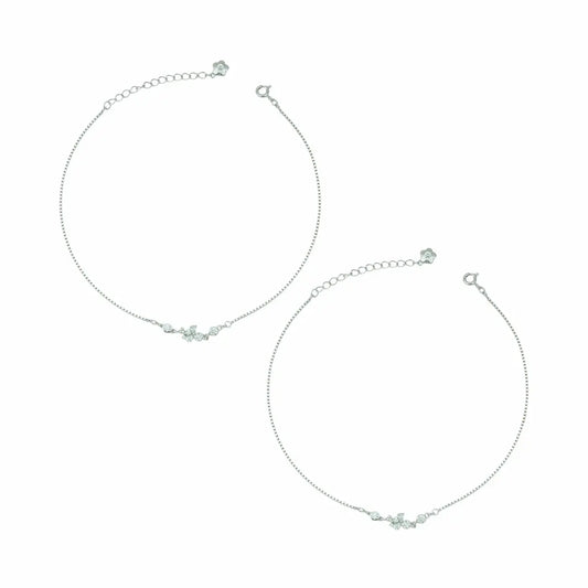 Starlight Cluster 925 Silver Adjustable Station Anklet