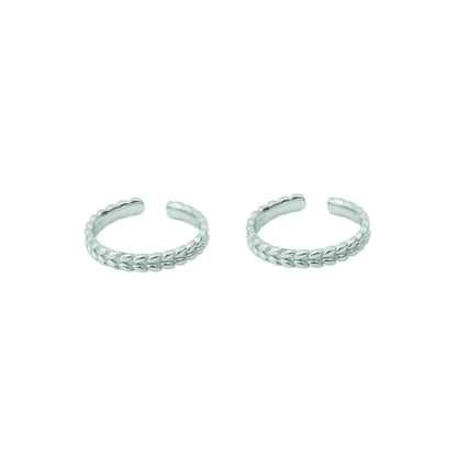 Elegant Leaf Curve 925 Silver Adjustable Toe Ring