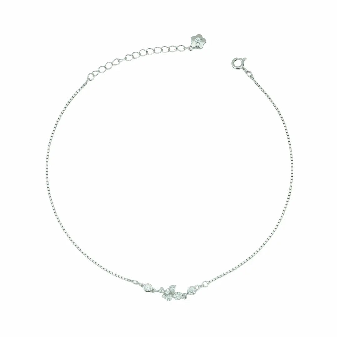 Starlight Cluster 925 Silver Adjustable Station Anklet