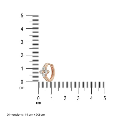 Rosette Radiance Huggie Hoops Earrings - 925 Silver