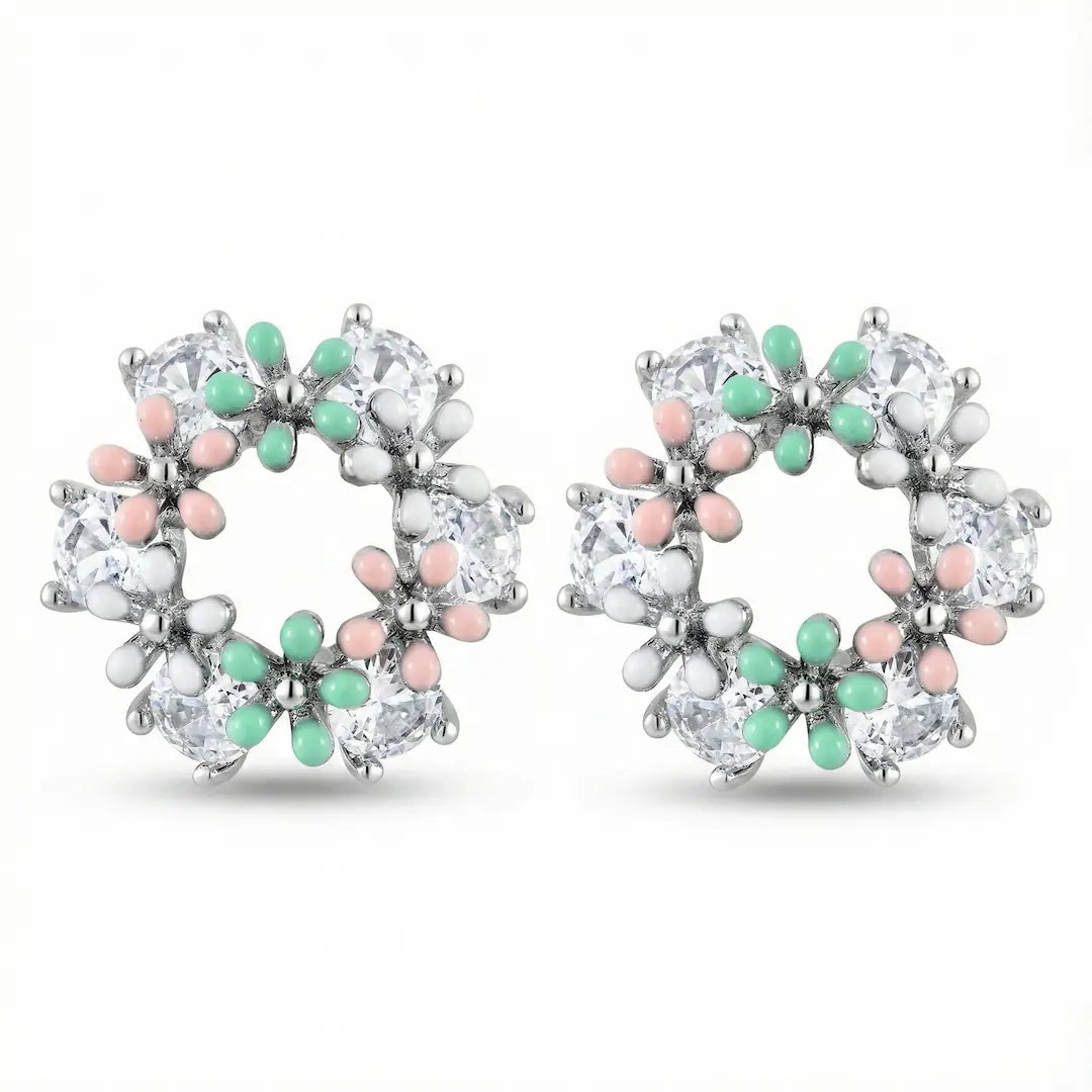 The Pastel Bloom Earrings - 925 Silver