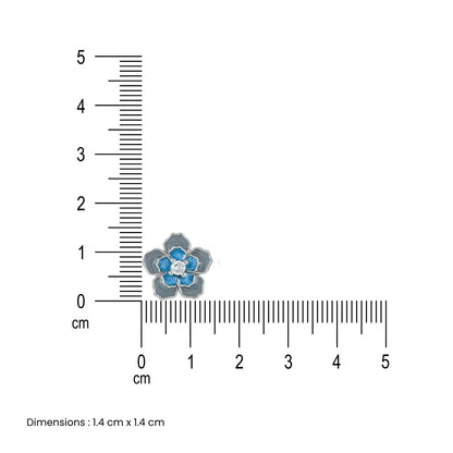 Blue Blossom Enamel Earrings  - 925 Silver