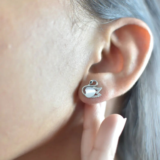 Swan Grace Earrings - 925 Silver