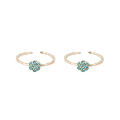 Aurelia Aqua Bloom 925 Silver Adjustable Toe Ring