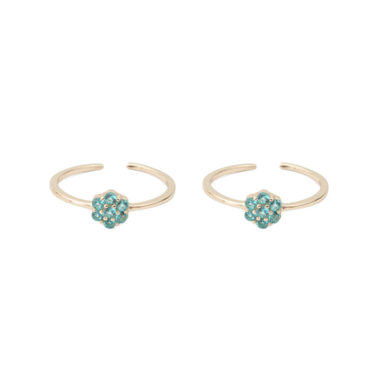 Aurelia Aqua Bloom 925 Silver Adjustable Toe Ring