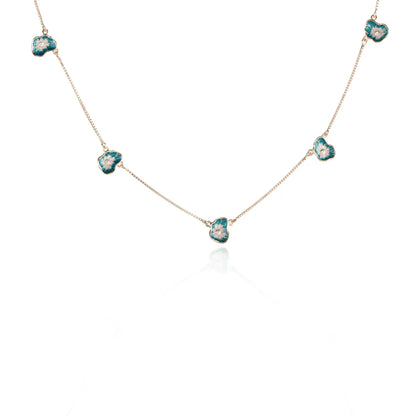Blue Blossom Grace Necklace - 925 Silver