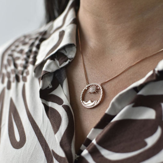 Sunrise Horizon Rose Gold Necklace