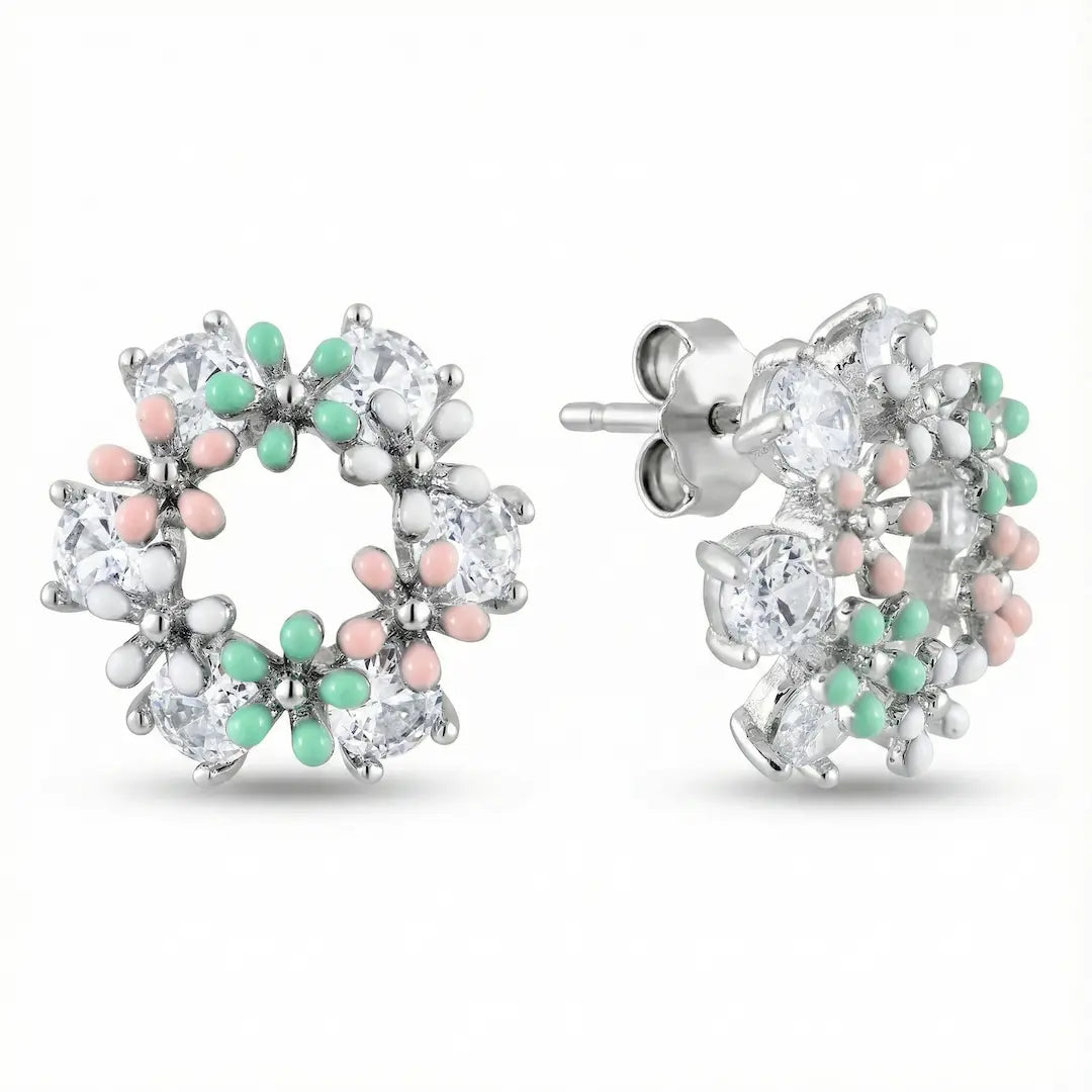 The Pastel Bloom Earrings - 925 Silver
