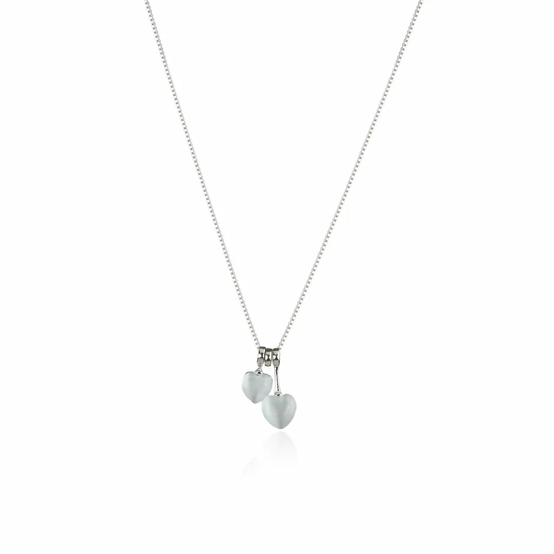925 Silver Twin Heart Glow Adjustable Necklace