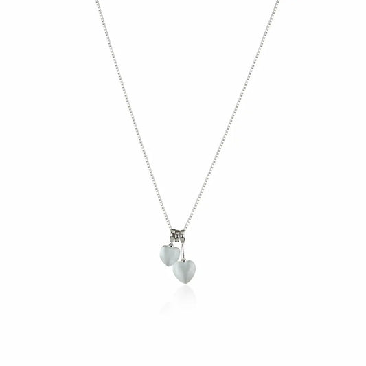 925 Silver Twin Heart Glow Adjustable Necklace