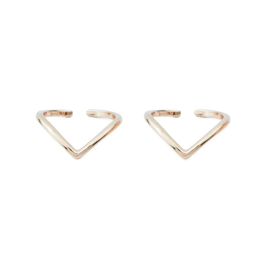 Viva V 925 Silver Adjustable Rose Gold Toe Ring