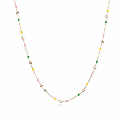 Radiant Dots 925 Silver Adjustable Charm Chain Necklace