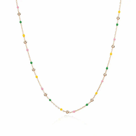 Radiant Dots 925 Silver Adjustable Charm Chain Necklace