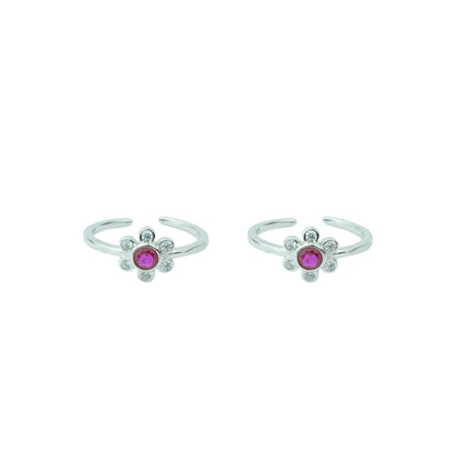 Ruby Bloom Silver 92.5 Toe Rings