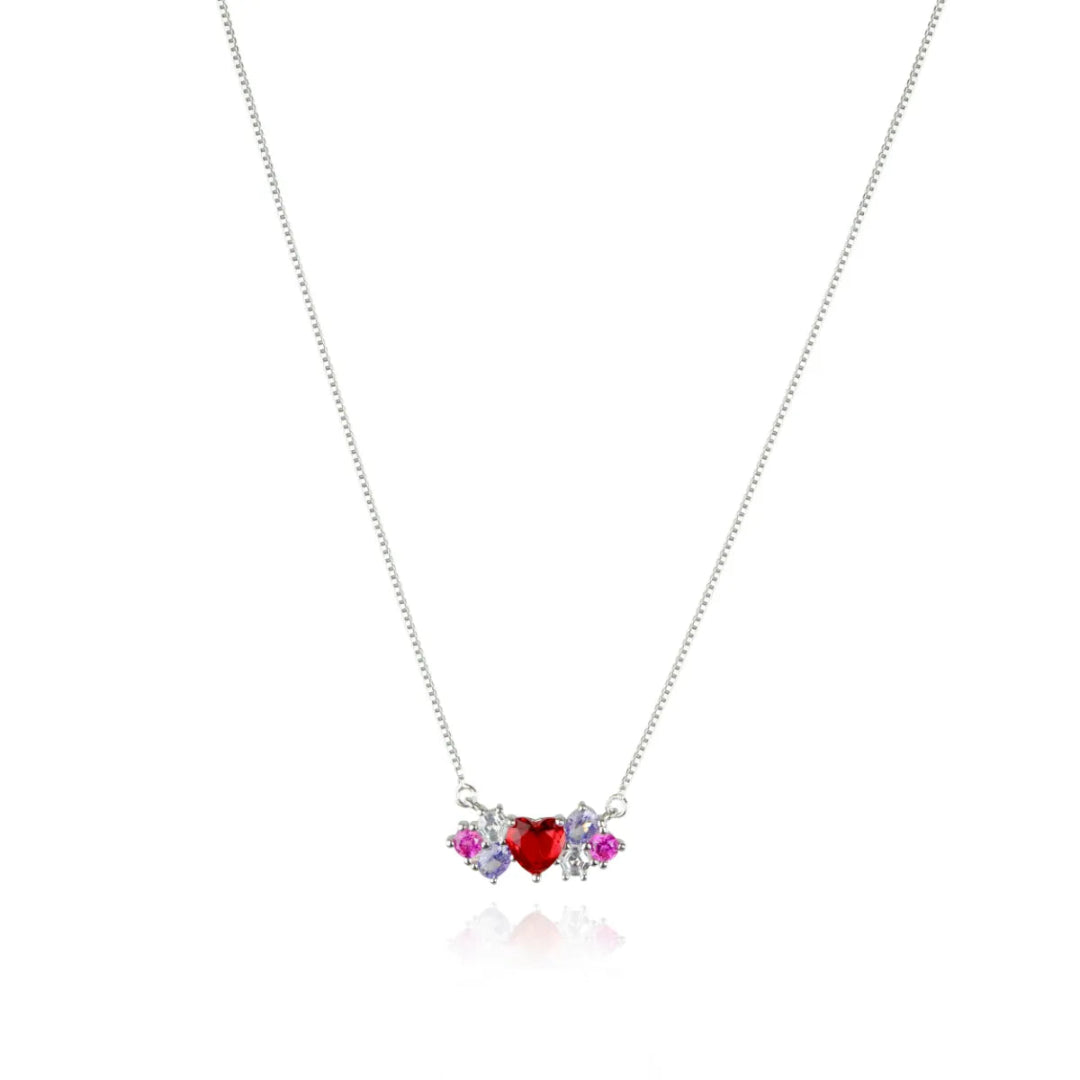 Ruby Bloom Necklace - 925 Silver