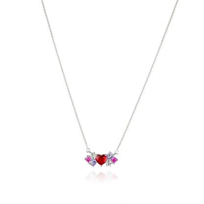 Ruby Bloom Necklace - 925 Silver