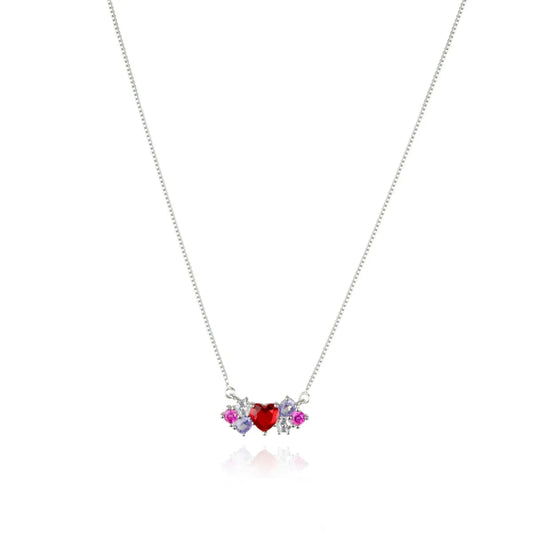 Ruby Bloom Necklace - 925 Silver