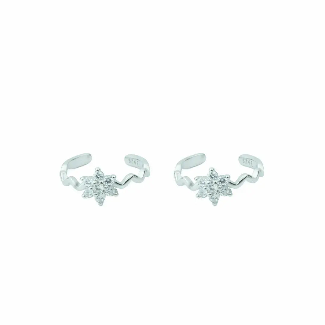 Radiant Bloom Adjustable  925 Silver Toe Ring