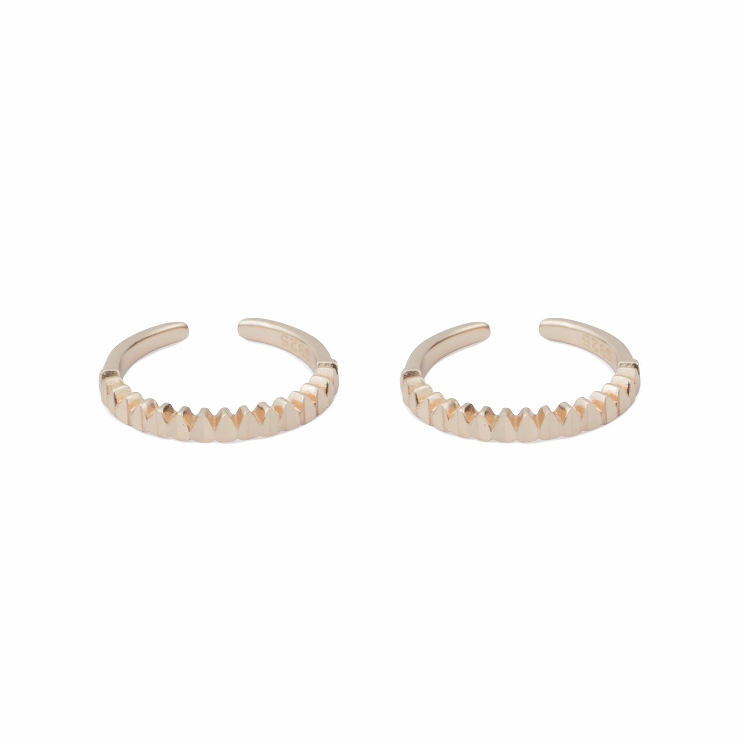 Silver 92.5 Textured Wave Adjustable Toe Ring